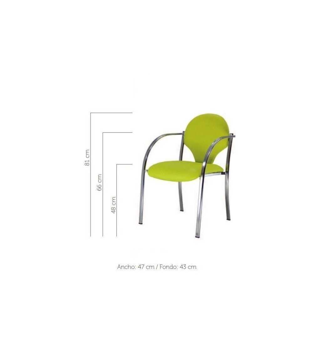 Silla confidente modelo INCA de Vincolo, con tapa trasera polipropileno