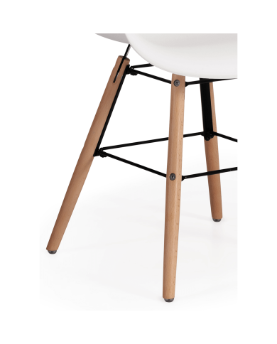 Lote 4 Sillas Confidente RIGA de Euromof, Patas Madera, Diseño Nórdico, Blanco-0