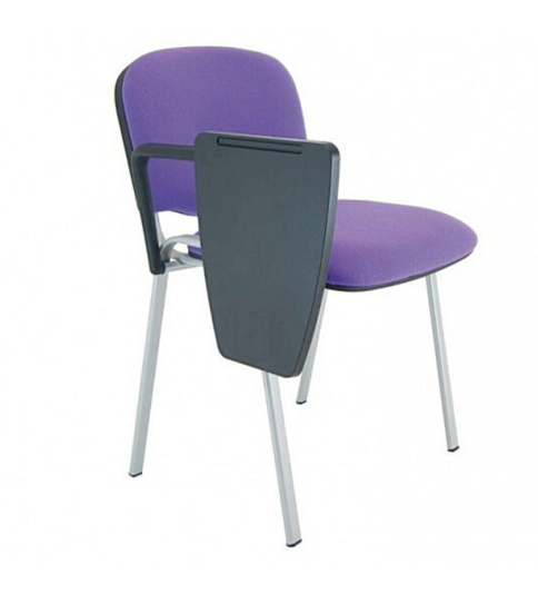Silla confidente modelo FISSA de Vincolo, con pala derecha, tapizada, estructura negra