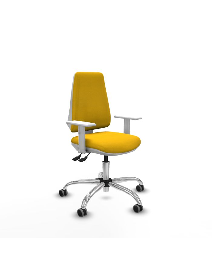 Silla Ergonómica Elche blanca asincro bali brazos blancos