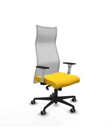 Silla Ergonómica Albacete sincro blanca brazos blancos base