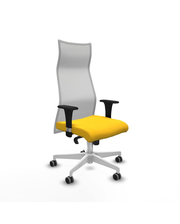 Silla Ergonómica Albacete sincro blanca brazos 1D base