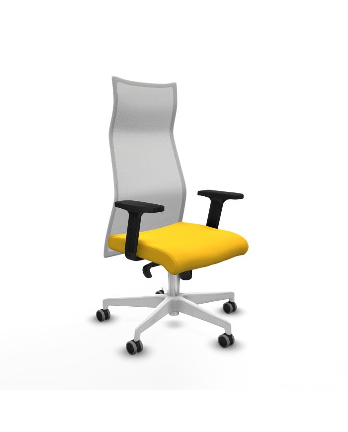 Silla Ergonómica Albacete sincro blanca brazos 2D base