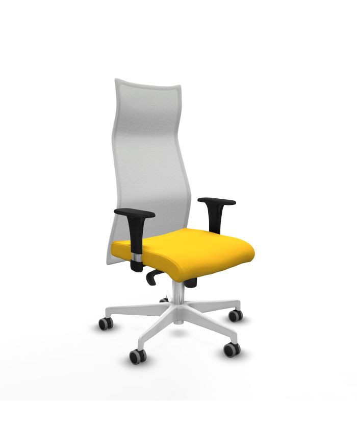 Silla Ergonómica Albacete XL sincro blanca brazos 1D base