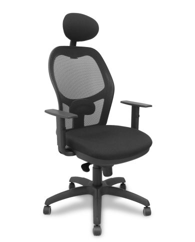 Silla Ergonómica Jorquera negra asiento bali con cabecero