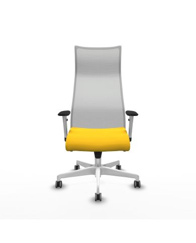 Silla Ergonómica Albacete sincro blanca brazos blancos base