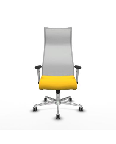 Silla Ergonómica Albacete sincro blanca brazos blancos base
