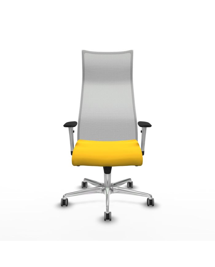 Silla Ergonómica Albacete sincro blanca brazos blancos base