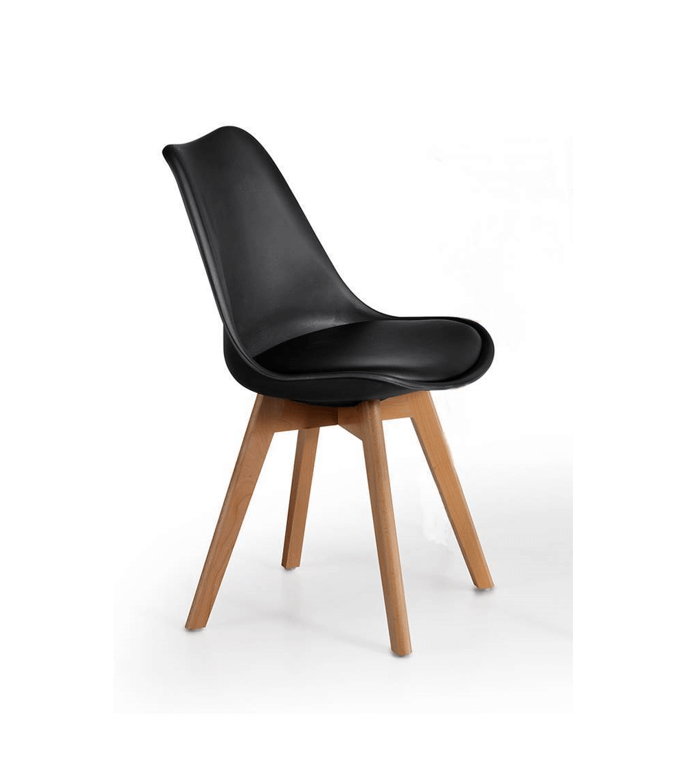 Lote 4 Sillas Confidente TALLIN de Euromof, Patas Madera, Diseño Nórdico-1