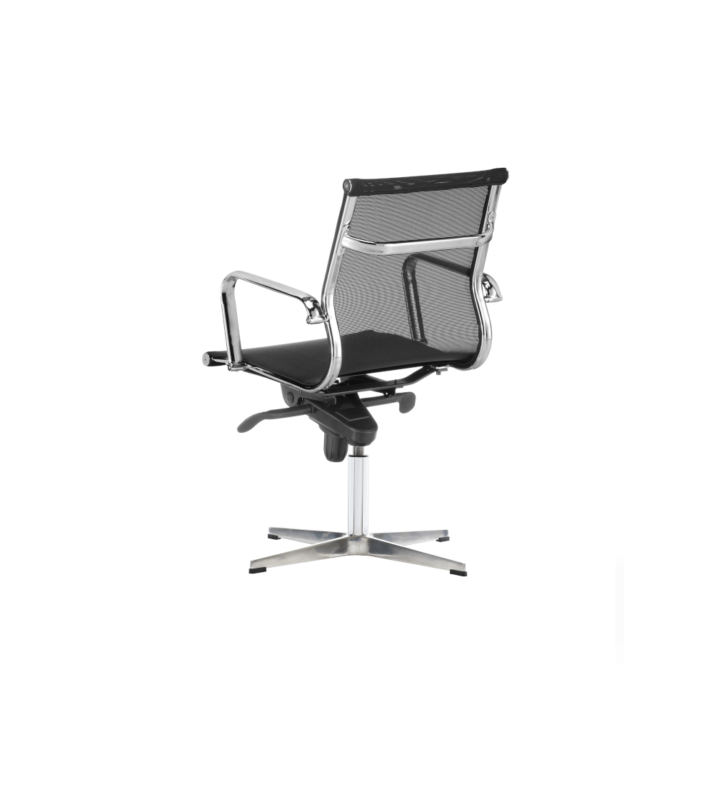 Silla de oficina BERLIN bajo de Euromof, base 4 radios en acabado malla negra-0