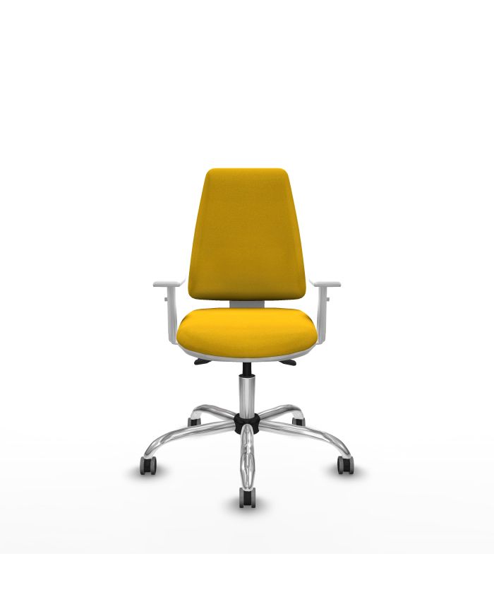 Silla Ergonómica Elche blanca asincro bali brazos blancos