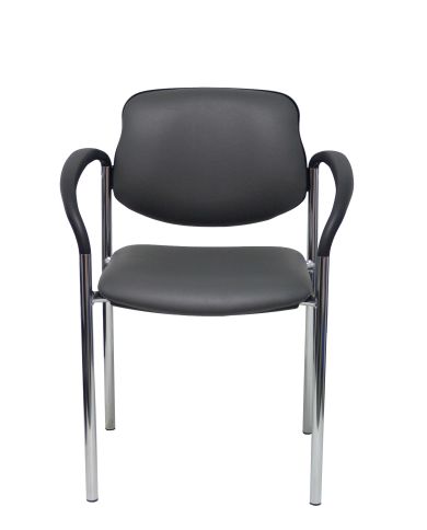 Silla fija Styl chasis cromo con brazos | Sillas Confidente